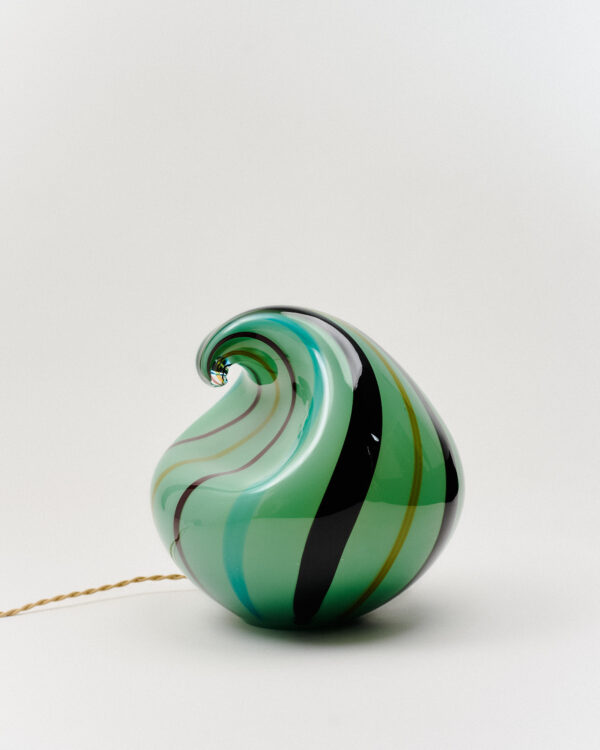 Wave Lamp (BIG), Green with Mixed Stripes