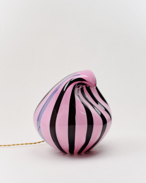 Wave lamp, Pink with Black Stripes